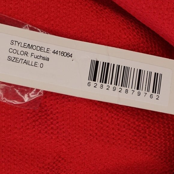 ML MONIQUE LHUILLIER Fuchsia Pink Draped Hammered-Satin Mini Dress size 0 NWT - Picture 6 of 11